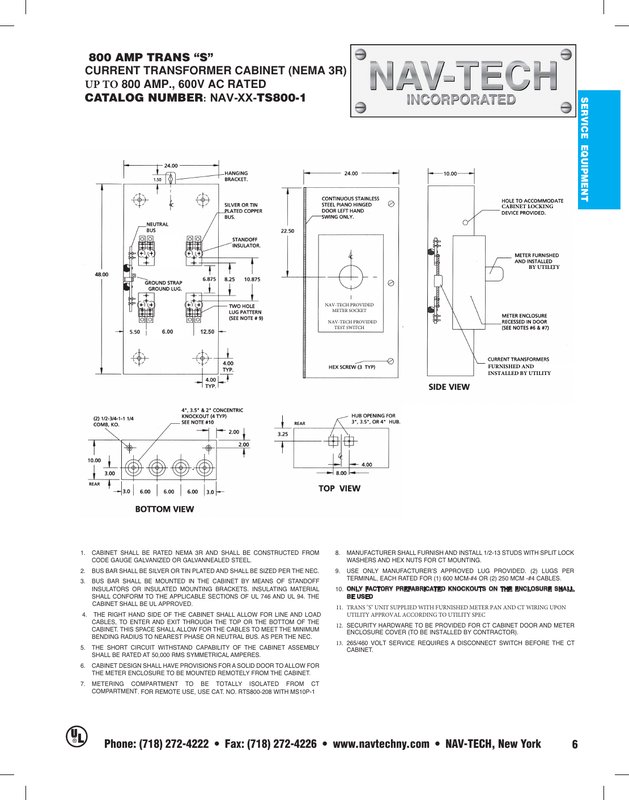 General Utility NAV-XX-TS800-1 drawing